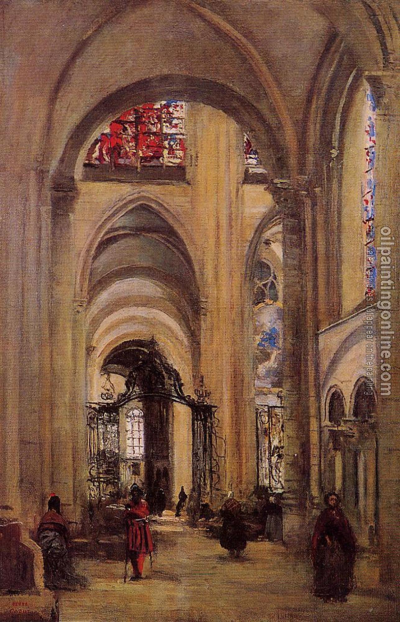 Corot, Jean-Baptiste-Camille - Interior of Sens Cathedral